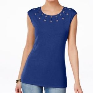 I.N.C. Petite Solid Grommet-Trim-Top